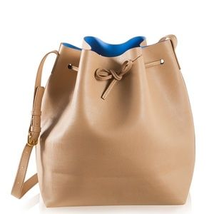 Tan Vegan Leather Bucket Tote